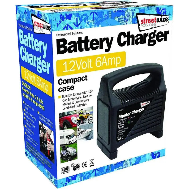 Streetwize Battery Charger 12V 6amp - Car Care