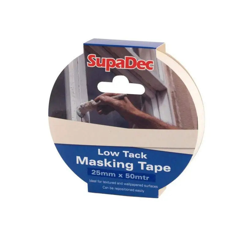 SupaDec low tack Masking Tape - 25mm x 50m Roll - Hardware