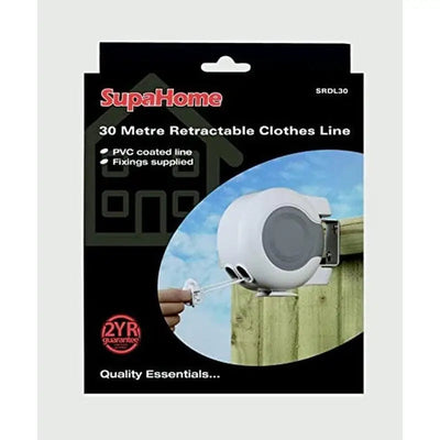 Supahome Retractable Clothes Washing Line - 30 Meters -