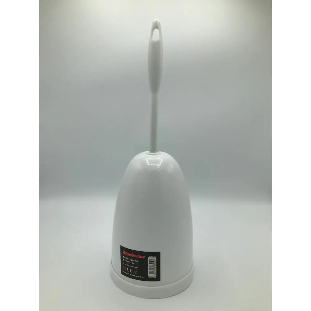 SupaHome Toilet Brush & Holder (Enclosed Holder - White)