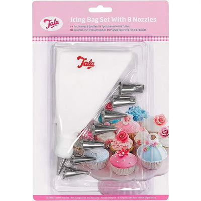 Tala Icing Bag Set With 8 Stainless Steel Nozzles 30cm