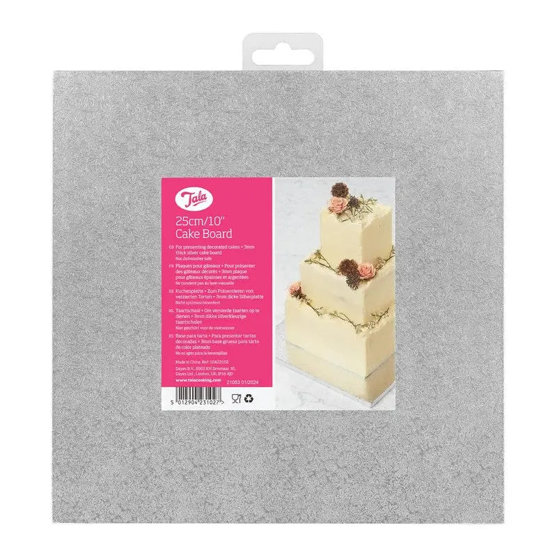 Tala Square Silver Cake Board 25cm 10 inch - Kitchenware >>