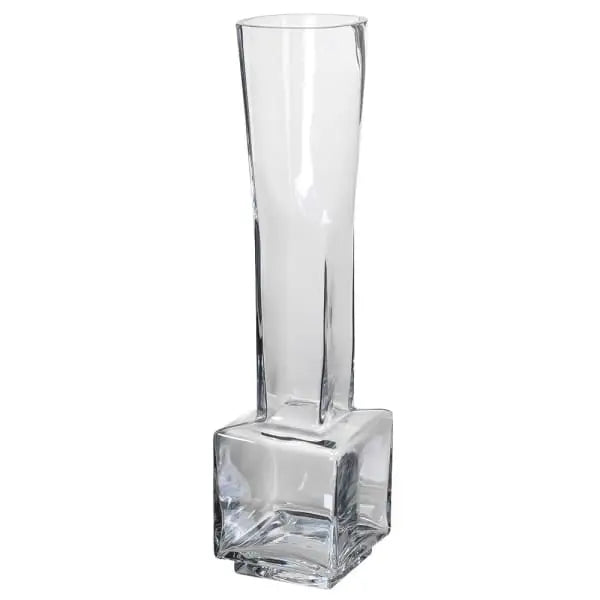 Tall Glass Square Base Vase - Homeware