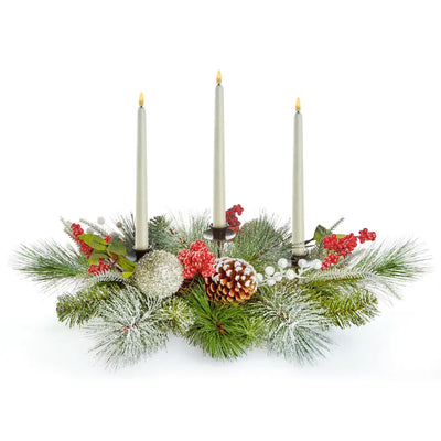 Tapered Candle Centrepiece Red & White 70cm Seasonal >>