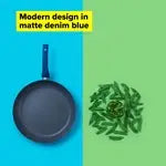 Tasty Non Stick Induction Frying Pan With Denim Blue Handle