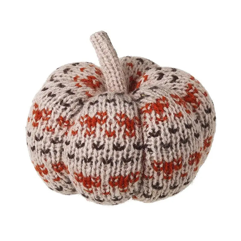 Taupe Knitted Pumpkin 9 x 5cm - Seasonal >> Autumn >>