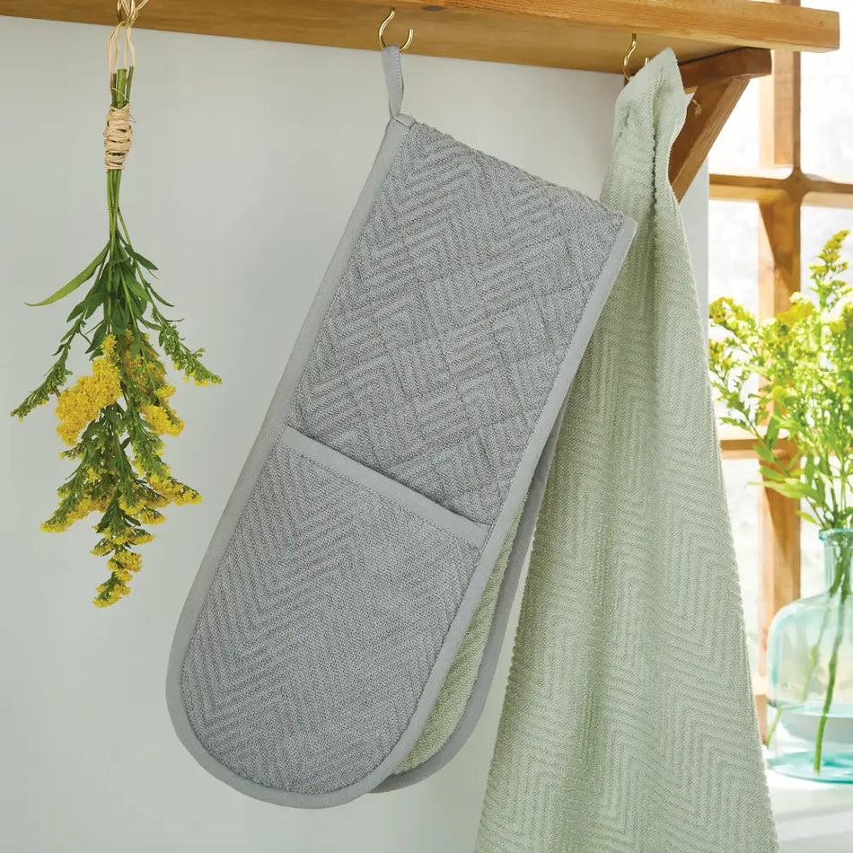 Terry Double Oven Glove - Chevron - Kitchenware