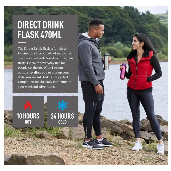 Thermos Stainless Steel Direct Drink Flask 10hr Hot 24hr