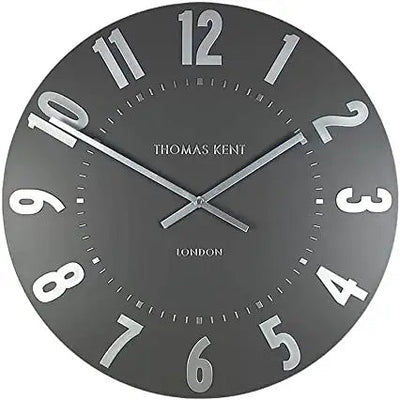 Thomas Kent 12 Mulberry Wall Clock Graphite Silver -