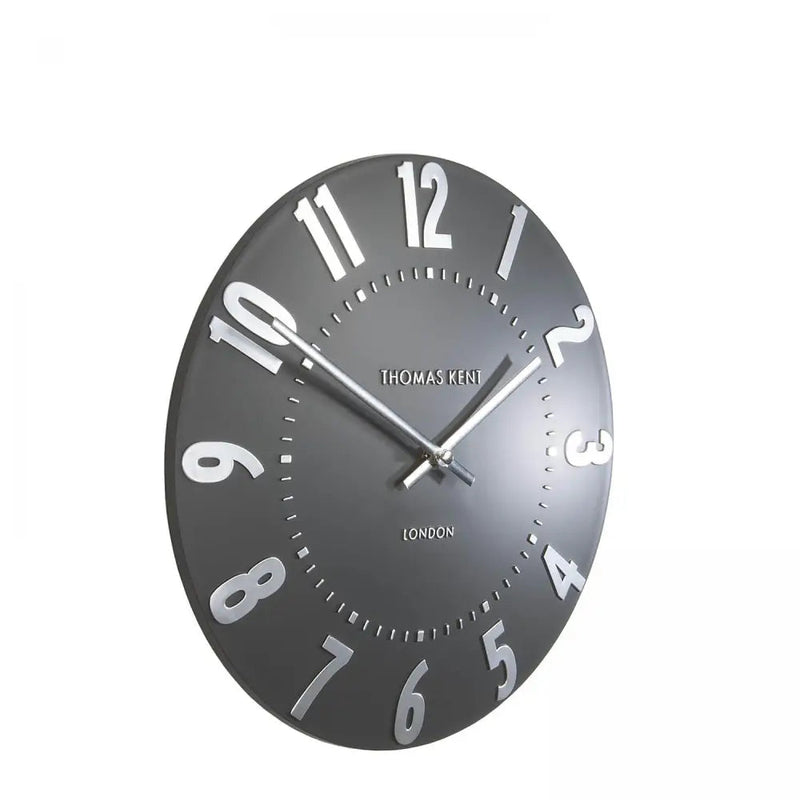 Thomas Kent 12 Mulberry Wall Clock Graphite Silver -