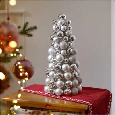 Three Kings Bauble-Esque Tree 40cm - Silver - Christmas