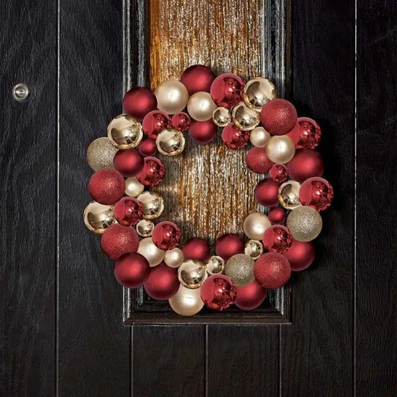 Three Kings Bauble-Esque Wreath 40cm - Ruby - Christmas