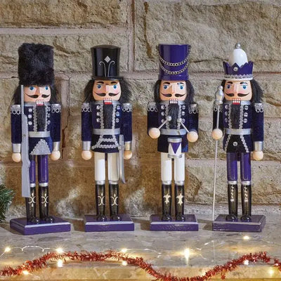 Three Kings Christmas Nutcracker Large Navy & Silver 30cm 4