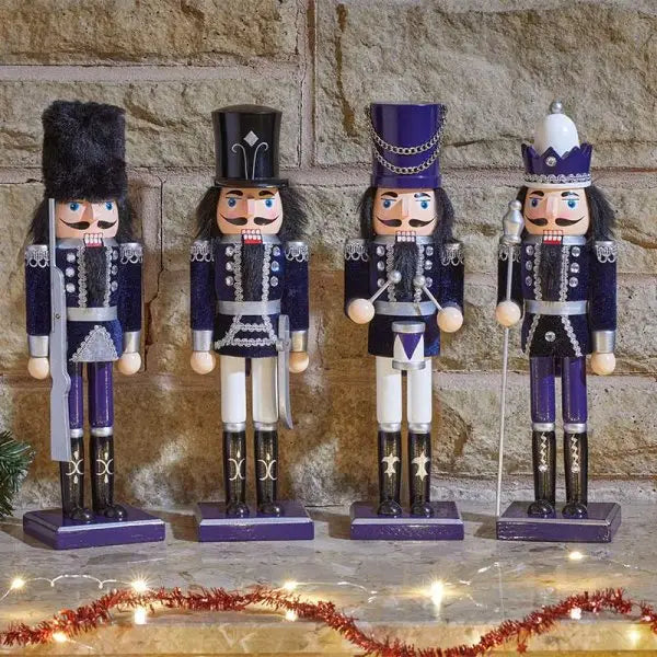 Three Kings Christmas Nutcracker Large Navy & Silver 30cm 4