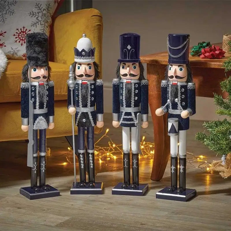 Three Kings Christmas Nutcracker - Navy & Silver - 4 Designs