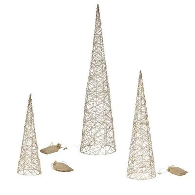 Three Kings Gold Weave Treebelisks Set of 3 Christmas >>
