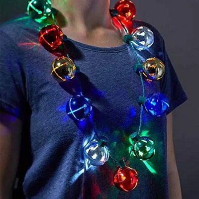 Three Kings Jingle Bell Light Up Necklace - Christmas