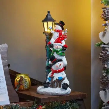 Three Kings Lamp Light Snowmen Christmas >> Decorations