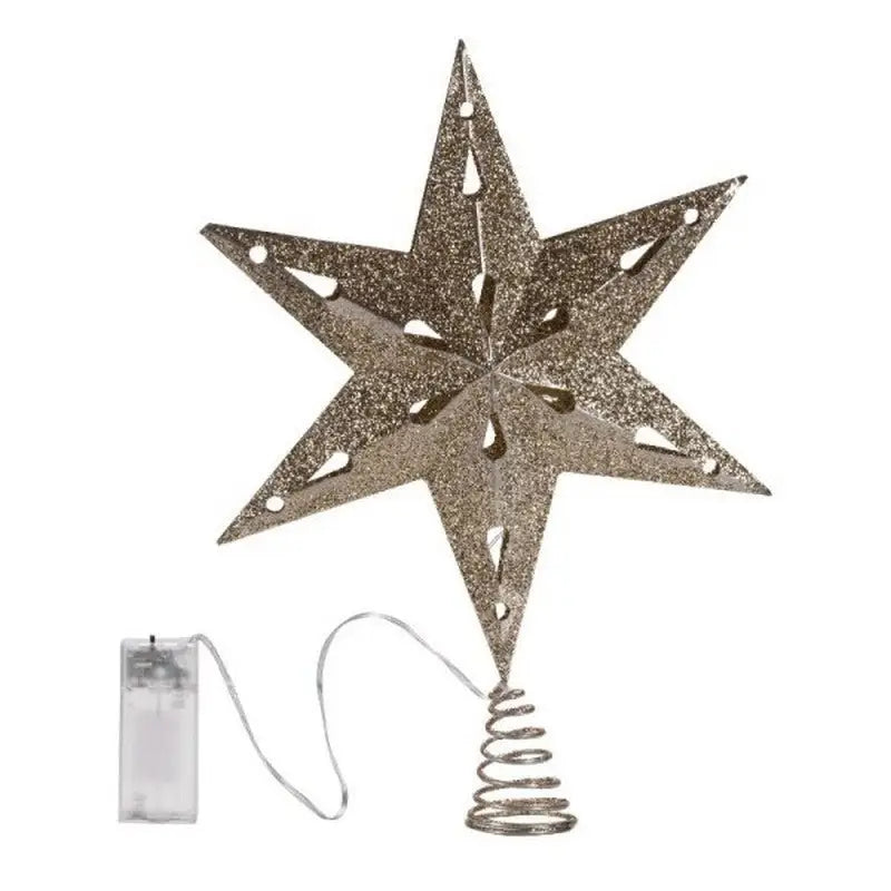 Three Kings Light-up Star Tree Toppers - Gold - 33cm -