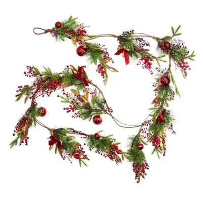 Three Kings Ruby Velvet Garland 270cm Christmas >> Garlands