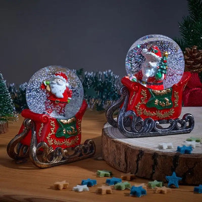 Three Kings Santa Sleigh Snow Globe - Assorted Design - 8cm