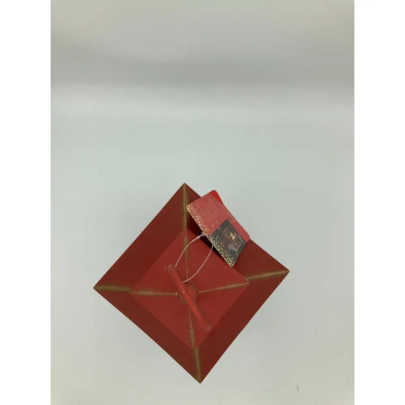 Three Kings Yule Auto Timer Battery Powered Lantern - Red &