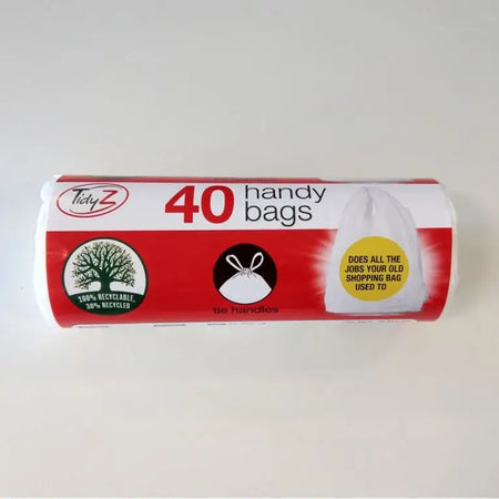 Tidyz Handy Bags With Tie Handle - 40 Pack - Bin Bag