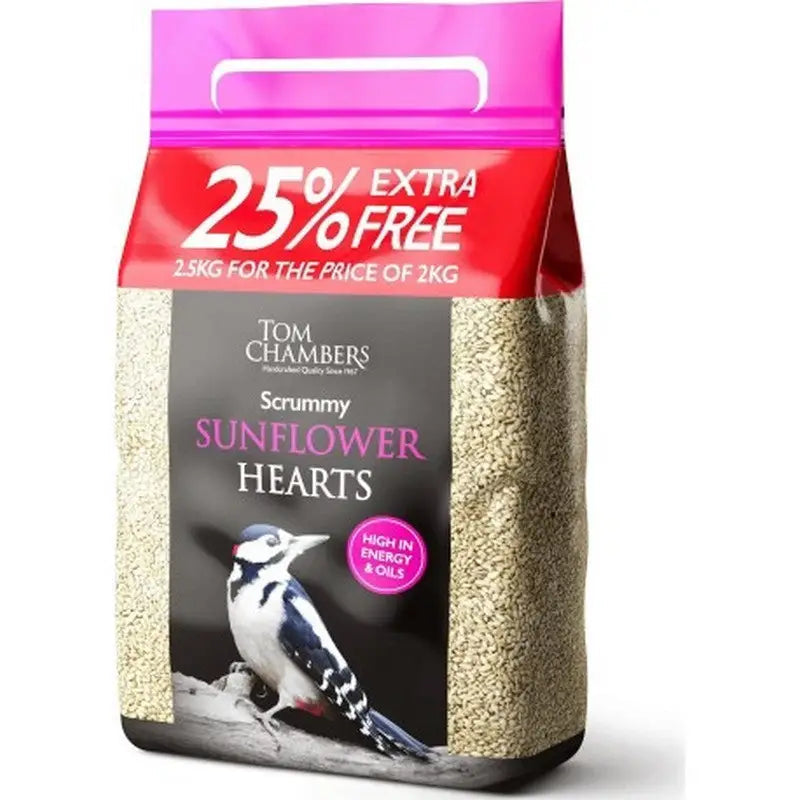 Tom Chambers Scrummy Sunflower Hearts 2.5Kg - 25% Extra -