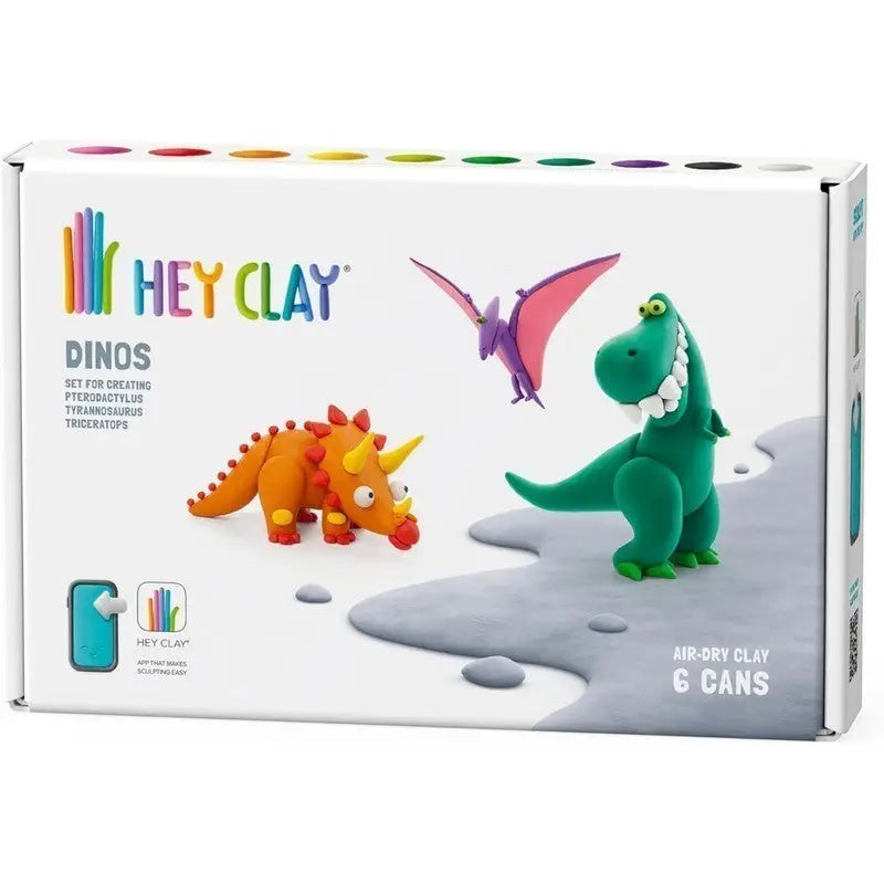 Tomy Hey Clay Plastercine 6 Can Set - Animals / Dinosaurs