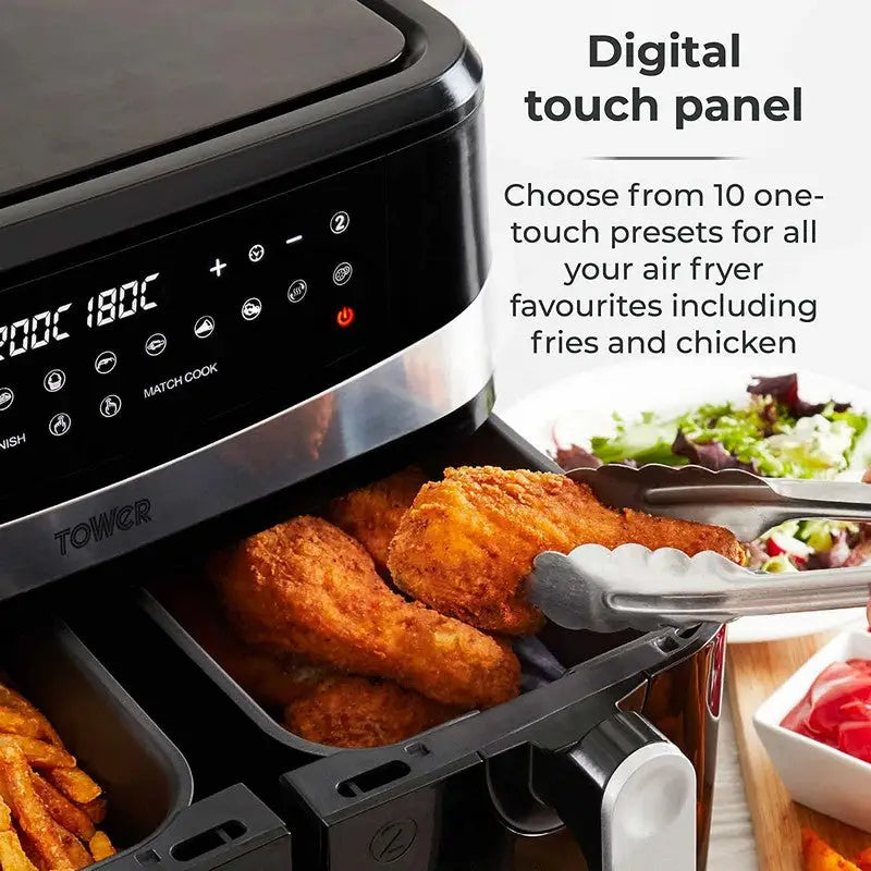 Tower Vortx Dual Basket Air Fryer 9 Litre - 1800W