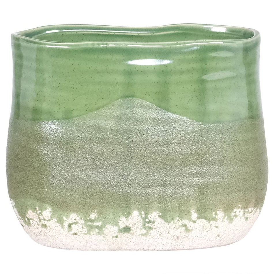 Large Green Oval Planter 19x12x15cm