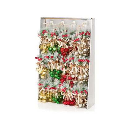 Trio Bell Cluster Hanging Dec 11cm - 4 Asst. Gold - Green