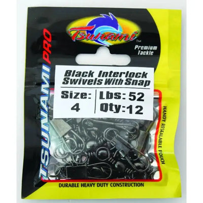 Tsunami Jarvis Walker Black Interlock Snap Swivels