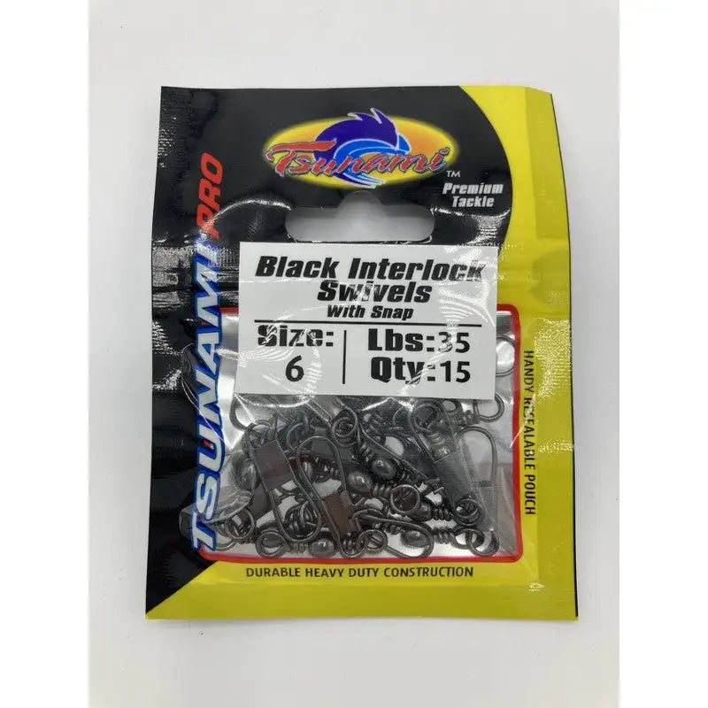 Tsunami Jarvis Walker Black Interlock Snap Swivels