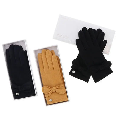 Two Tone Contrast Knot Boxed Gloves - 1 Pair Sent - Gloves