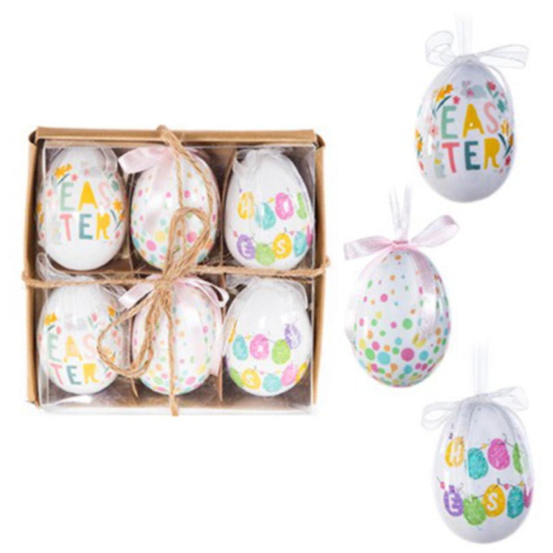 Premier Patterned Découpage Hanging Easter 6cm Eggs - 6pc