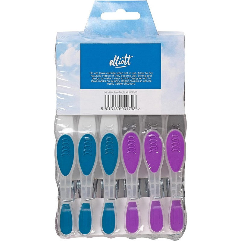 Elliott Extra Strong Soft Grip Wave Pegs 24 Pack