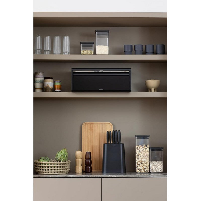 Brabantia Fall Front Bread Bin - Matt Black