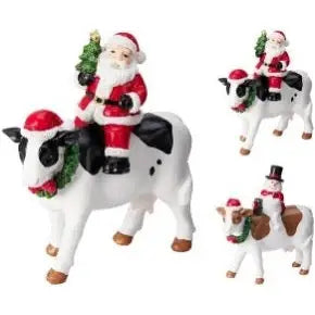 Udderly Festive Santa & Cow - 2 Assorted 1 Sent - Seasonal