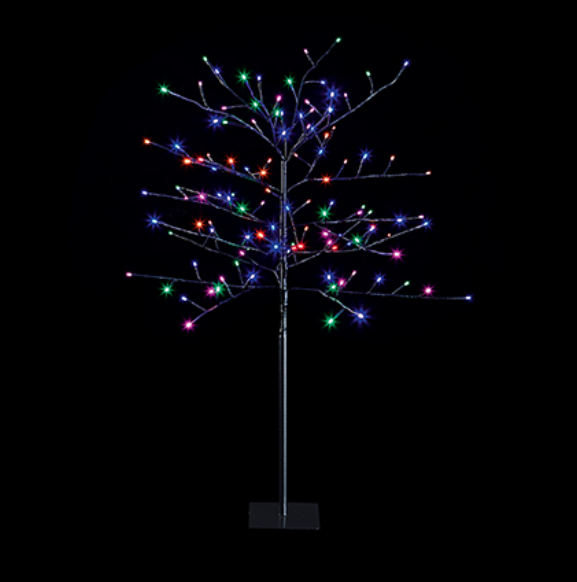 Black Tree with 120 Mixed LEDs and Timer - 1.2m