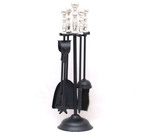 Fern Cottage Duchess Companion Set Black & Chrome 16x16x63cm