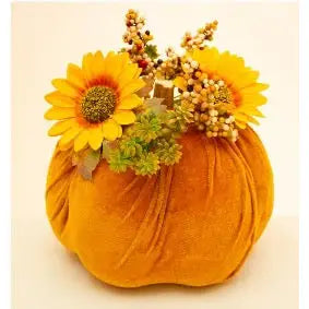 Velvet Floral Pumpkin 22cm - Seasonal >> Autumn >>