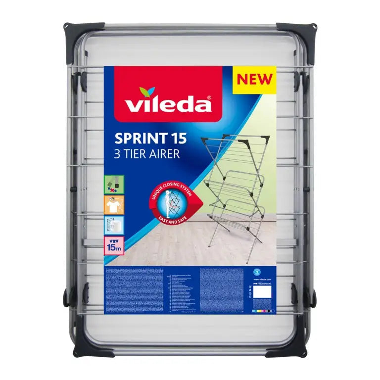 Vileda 15m Sprint Indoor Airer 3 Tier - Clothes Airer