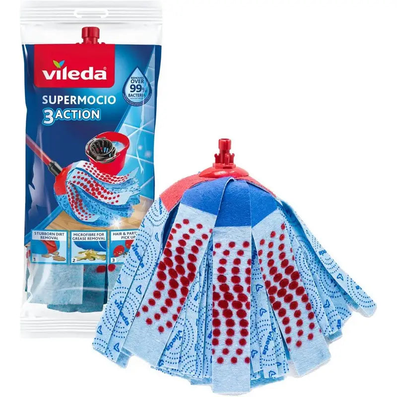 Vileda Supermocio 3 Action Floor Mop & Extra Refill Head XL