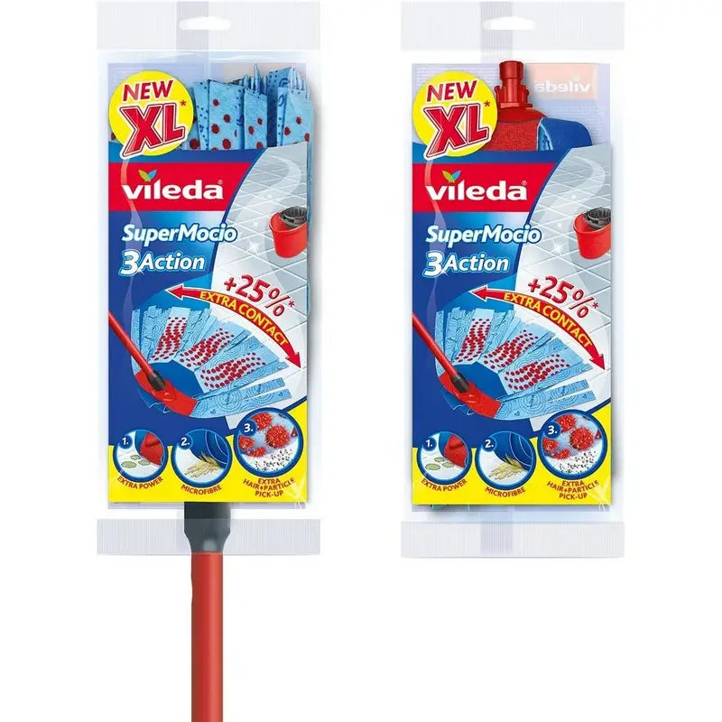 Vileda Supermocio 3 Action Floor Mop & Extra Refill Head XL