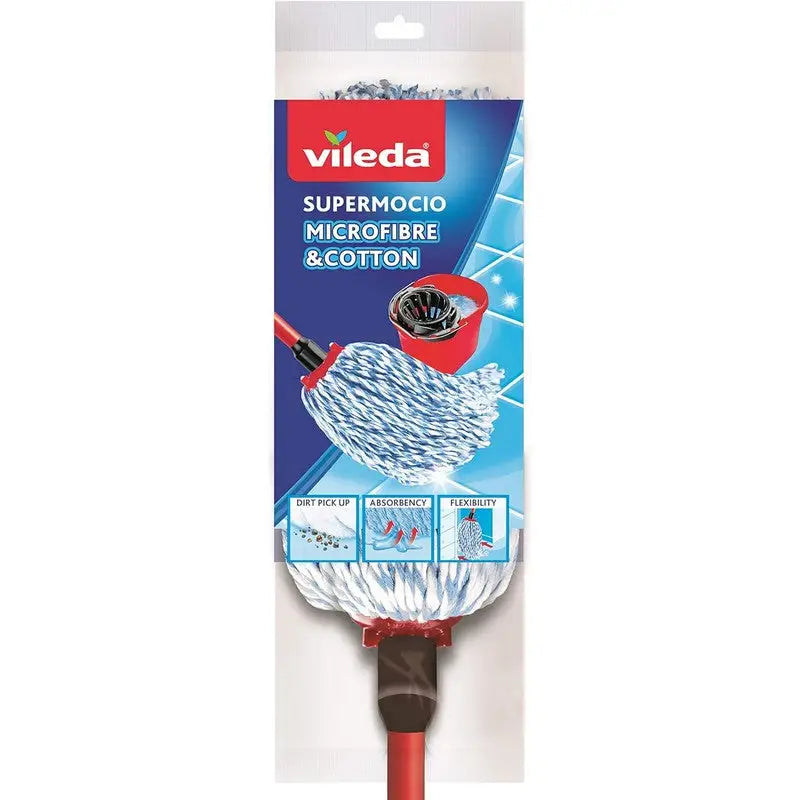 Vileda Supermocio Microfibre Floor Mop & Cotton Refill