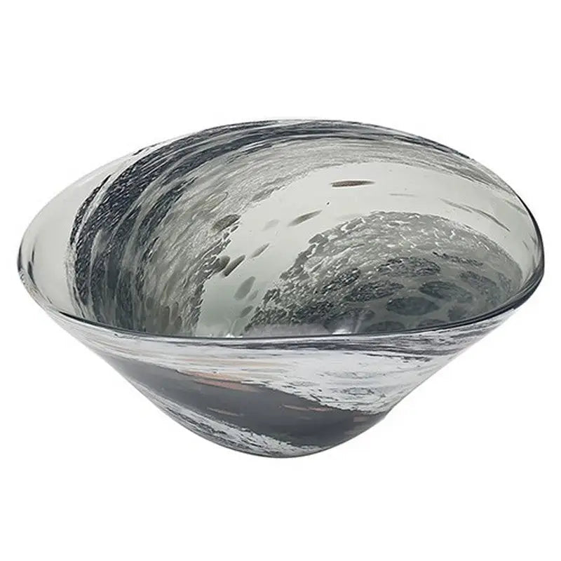 Vincenza Grey Mottle Glass Bowl - Bowl