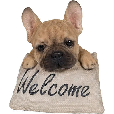 Vivid Arts French Golden Bulldog Frost Resistant Welcome Pet