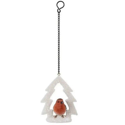 Vivid Arts Hanging Christmas Tree With Robin Ornament -10 x