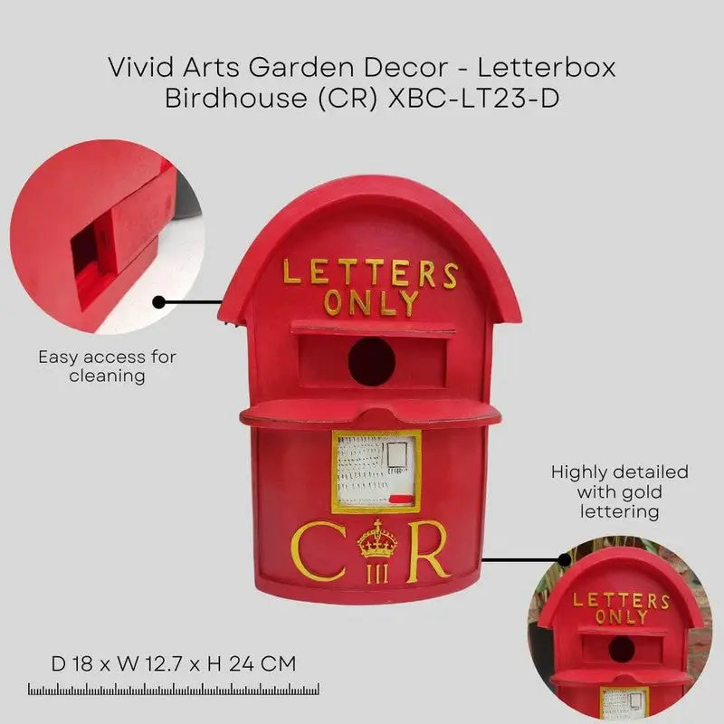 Vivid Arts Red Letter Box Birdhouse (CR) - Giftware